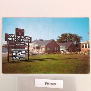Vintage Petersburg Virginia Postcard Roses of Picardy Motor Court Hotel 1958